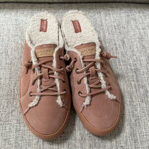 Sperry Pink & Fleece Mules